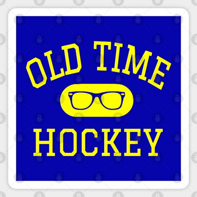 Old Time Hockey - Yellow Magnet by Brand X Graffix